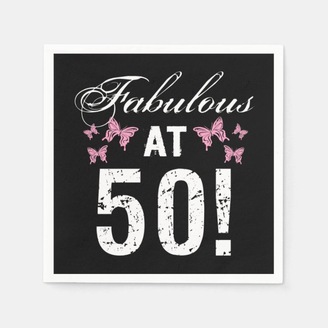 Fabulous 50th Birthday  Napkin (Front)