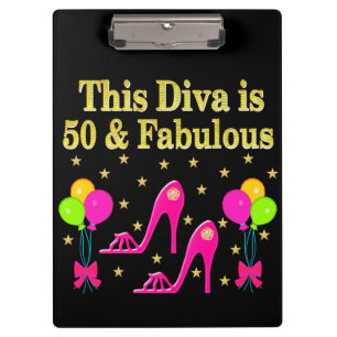 FABULOUS 50TH FASHION SHOE QUEEN DESIGN CLIPBOARD