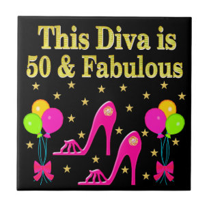 FABULOUS 50TH FASHION SHOE QUEEN DESIGN TILE