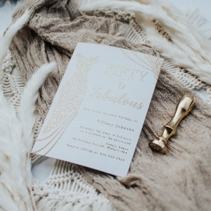 Fabulous 50th Rose Gold Foil Dress 50th Birthday