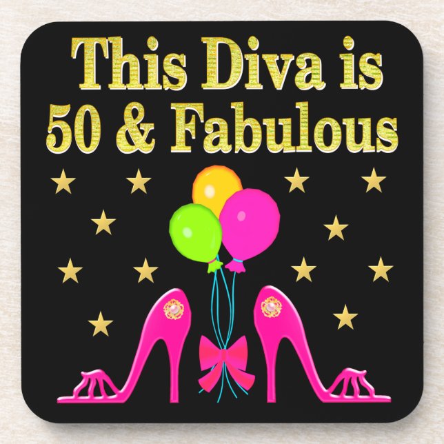 FABULOUS 50TH SHOE LOVER DESIGN COASTER (Front)