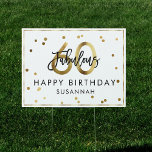 Fabulous 60 Birthday Modern 60th Gold Chic Party Garden Sign<br><div class="desc">Celebrate this fabulous 60th Birthday party with an elegant,  modern celebration yard sign showcasing your name surrounded by a chic Fab 60 design and golden dots. Perfect as party decor or as a trendy welcome sign.</div>