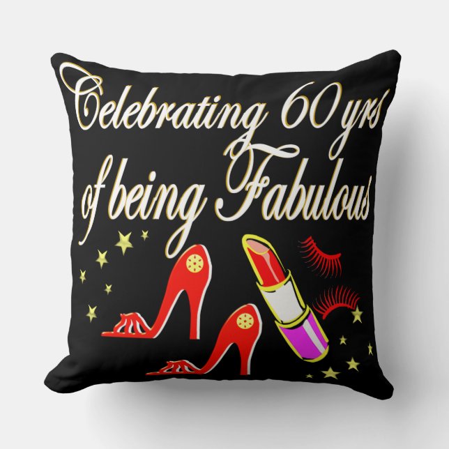 FABULOUS 60 YEAR OLD DIVA CUSHION (Front)