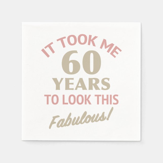 Fabulous 60th Birthday Napkin (Front)