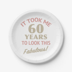 Fabulous 60th Birthday Paper Plate