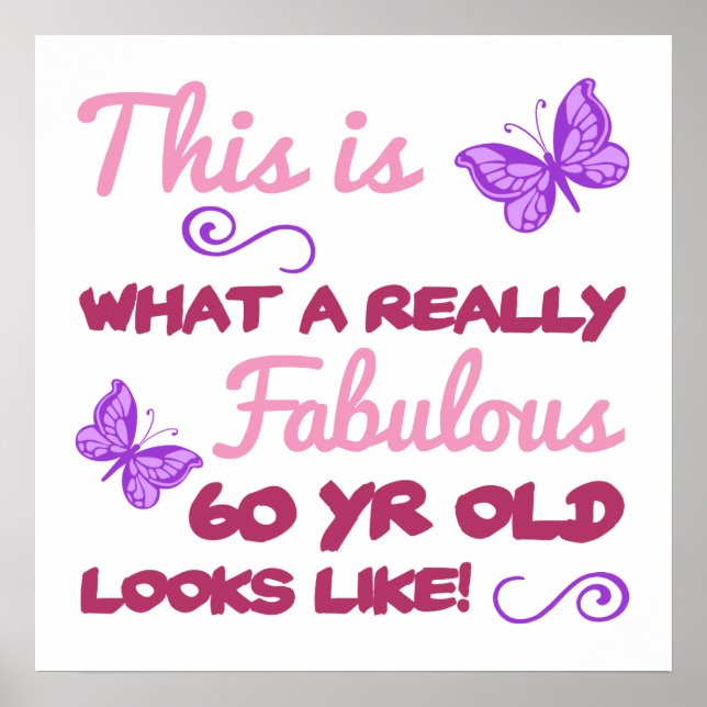 Fabulous 60th Birthday Poster (Front)