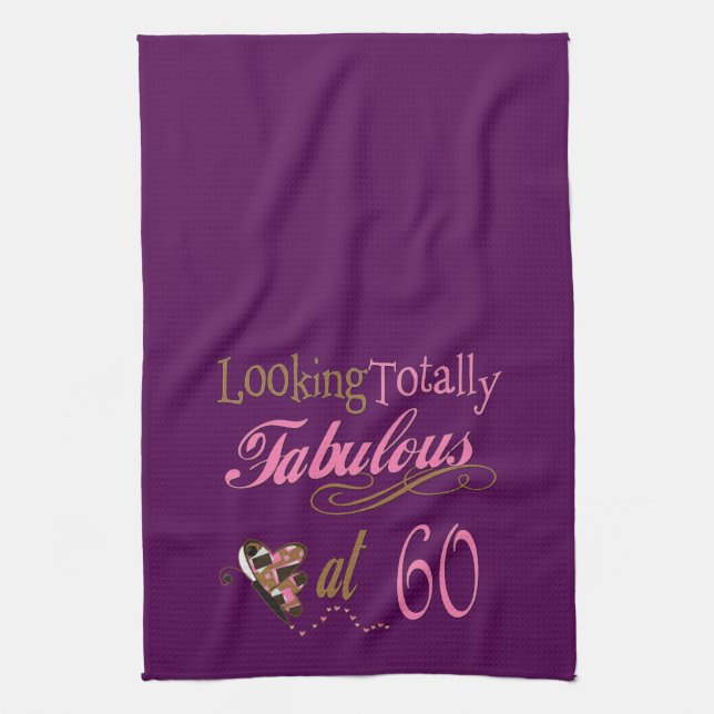 Fabulous 60th Birthday Tea Towel (Vertical)