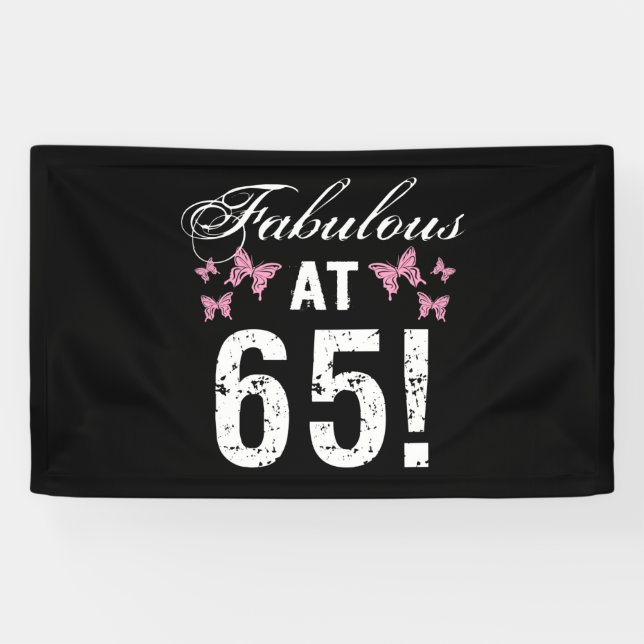Fabulous 65th Birthday  Banner (Horizontal)