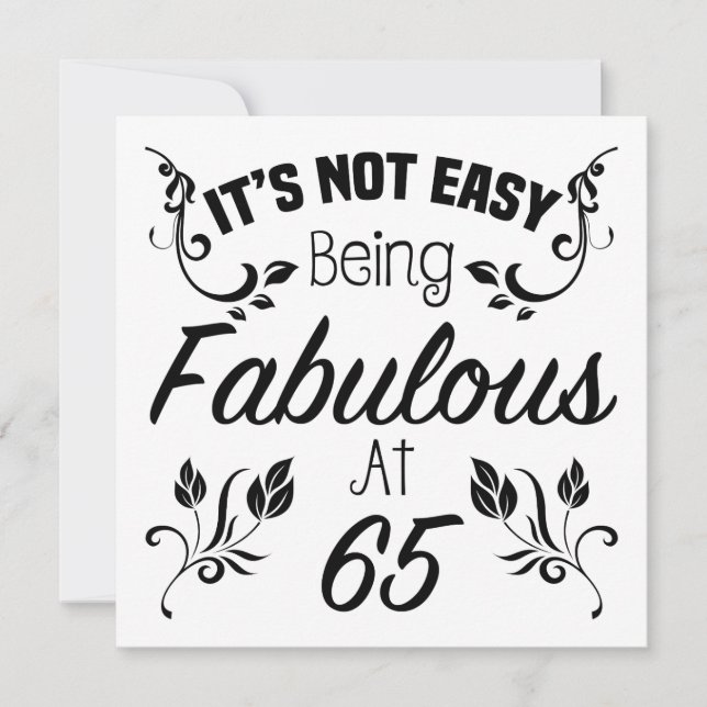Fabulous 65th Birthday Card (Front)