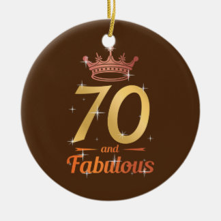 Fabulous 70th Birthday Apparel 70 Years Old Mum Ceramic Tree Decoration