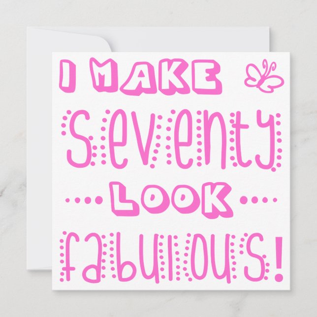 Fabulous 70th Birthday Card (Front)