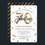 Fabulous 70th | Modern Elegant Gold Birthday Party Invitation<br><div class="desc">Celebrate your fabulous 70th Birthday party with these modern,  elegant,  chic party invitations with brush hand lettering and faux gold / black design. Background colour can be changed under "customise further". Part of the "Fabulous 70th" collection.</div>