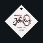 Fabulous 70th | Modern Elegant Rose Gold Birthday Favour Tags<br><div class="desc">Celebrate your fabulous chic 70th Birthday party with these modern,  elegant party napkins with brush hand lettering and faux rose gold / black design. Background colour can be changed under "customise further". Part of the "Fabulous 70th" collection.</div>