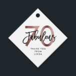 Fabulous 70th | Modern Elegant Rose Gold Birthday Favour Tags<br><div class="desc">Celebrate your fabulous chic 70th Birthday party with these modern,  elegant party napkins with brush hand lettering and faux rose gold / black design. Background colour can be changed under "customise further". Part of the "Fabulous 70th" collection.</div>