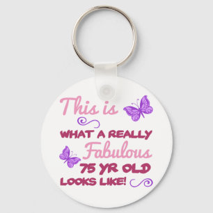 Fabulous 75th Birthday Key Ring