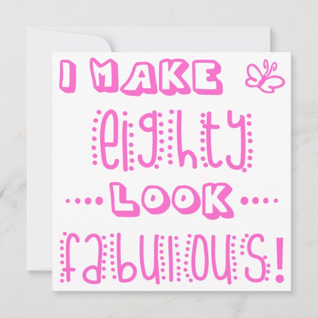 Fabulous 80th Birthday Card (Front)