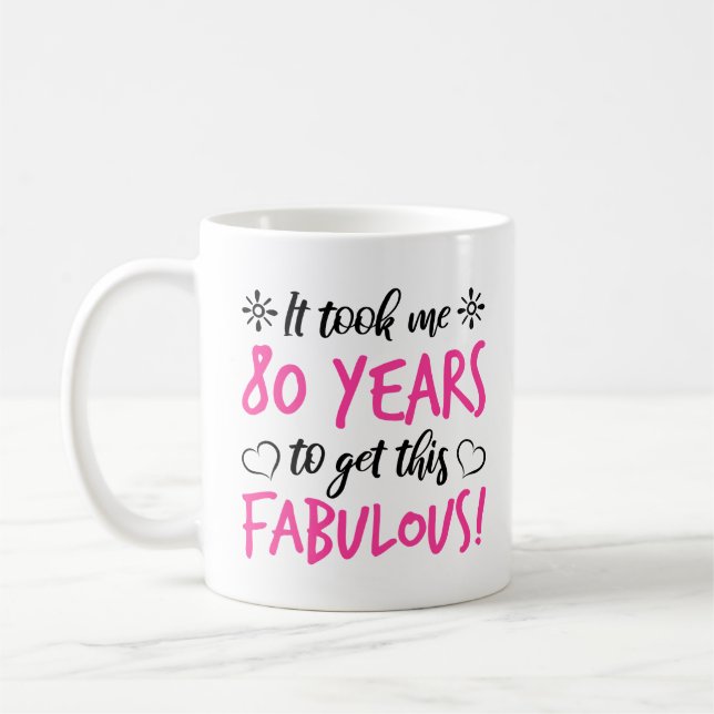 Fabulous 80th Birthday Coffee Mug (Left)