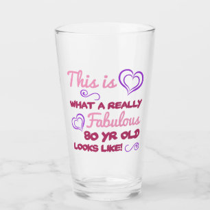 Fabulous 80th Birthday For Women Glass