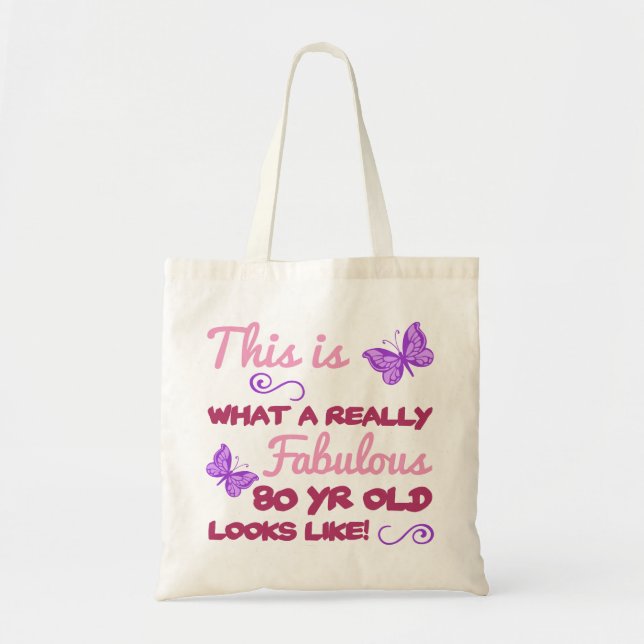 Fabulous 80th Birthday Tote Bag (Front)