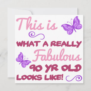 Fabulous 90th Birthday Card