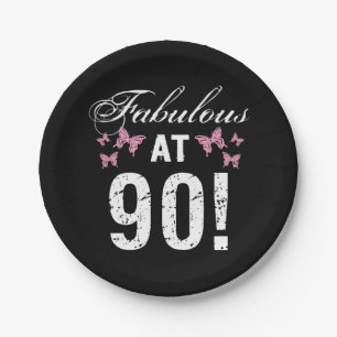 Fabulous 90th Birthday Paper Plate
