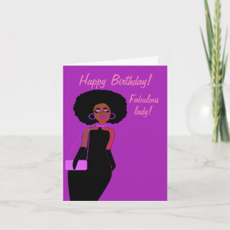 Fabulous African American Lady Birthday Card