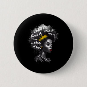 Fabulous Afro Black Woman With Empowering Words An 6 Cm Round Badge
