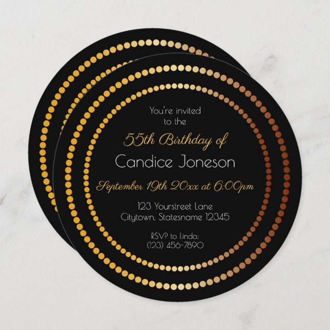 Fabulous and 55 | Round Invitation (Front/Back)