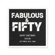 Fabulous and Fifty Birthday Bold Script Custom