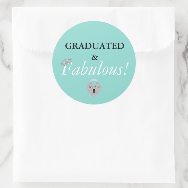 Fabulous And Graduation Celebration Party Classic Round Sticker (Bag)