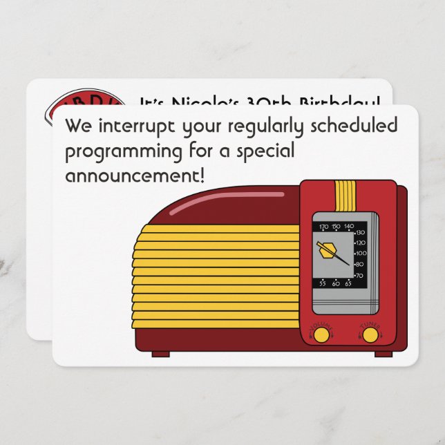 Fabulous art deco invitation/announcement card (Front/Back)