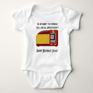 Fabulous art deco radio announcement baby bodysuit