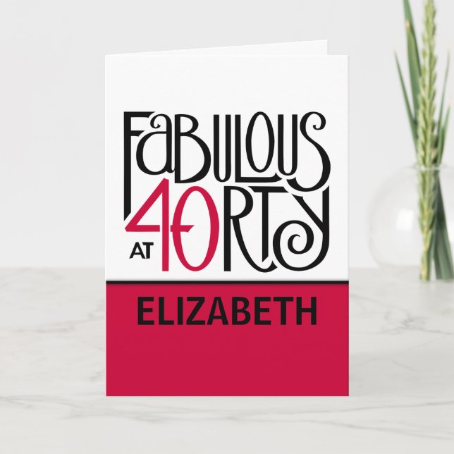 Fabulous at 40 red card (Front)