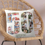 Fabulous at 50 Photo Collage 50th Birthday Custom Cushion<br><div class="desc">Personalised 50th Birthday Gift. This custom decorative pillow has a neat photo collage shaped into a number 50 with forest green typography. The wording reads "Fabulous @" along with your custom name and birth date. The template is set up ready for you to add your photographs, working orderly round each...</div>