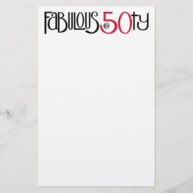 Fabulous at 50 red Stationery (Front)