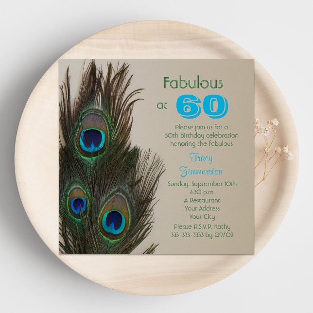 Fabulous at 60 60th Birthday Party Invitation (Creator Uploaded)