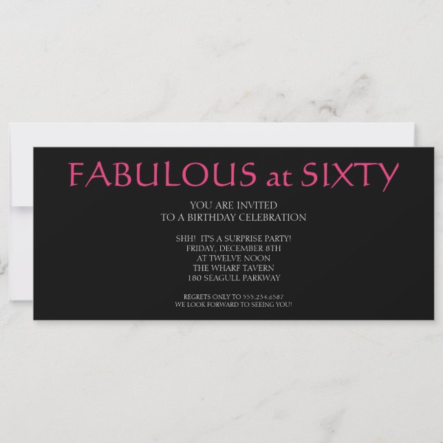 fabulous at sixty; birthday invitation (Front)