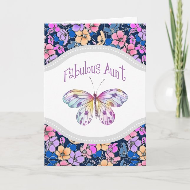 Fabulous Aunt Butterfly Gift Ideas Card (Front)