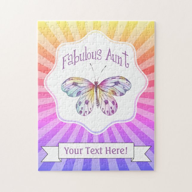Fabulous Aunt Butterfly Gift Ideas Jigsaw Puzzle (Vertical)