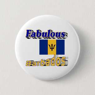 fabulous barbados 6 cm round badge