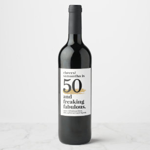 Fabulous Birthday Custom Age Funny Wine Label