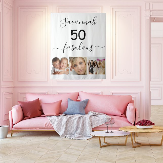 Fabulous birthday custom photo surprise party tapestry (Creator Uploaded)