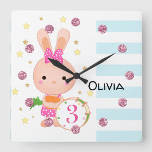 Fabulous birthday gift with your date square wall clock