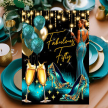 Fabulous Birthday Teal Blue Champagne Dress