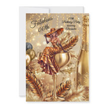 Fabulous Birthday Tiger Gold Dress Champagne Glass