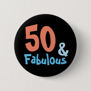 Fabulous Black Birthday Party 6 Cm Round Badge
