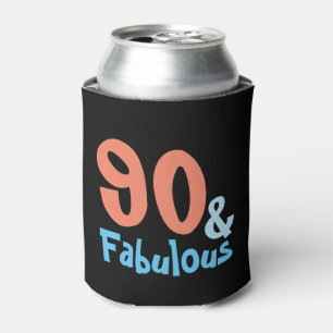 Fabulous Black Retro Birthday Can Cooler
