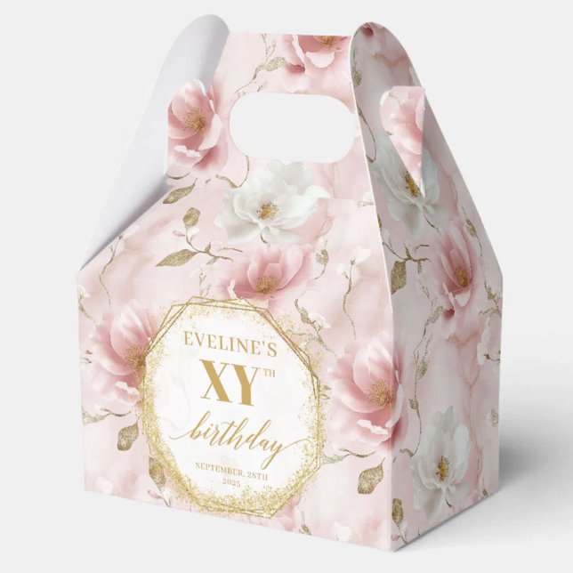 Fabulous Blush Pink Boho Gold Birthday Favour Boxe Favour Box (Fabulous Blush Pink Boho Gold Birthday Favor Boxes)