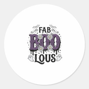 Fabulous Boo Halloween Vintage Ghost Shirt Design_ Classic Round Sticker