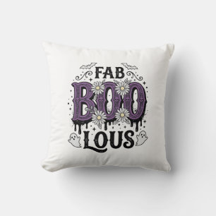 Fabulous Boo Halloween Vintage Ghost Shirt Design_ Cushion
